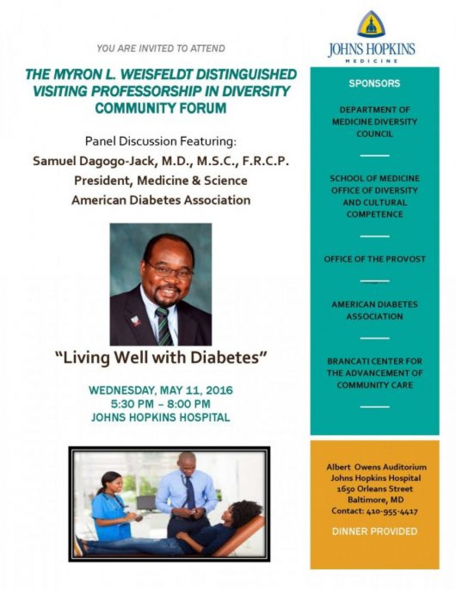 Hopkins Diabetes Community Forum Flyer