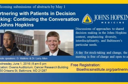 Partnering with Patients in Decision Making sign 31Mar