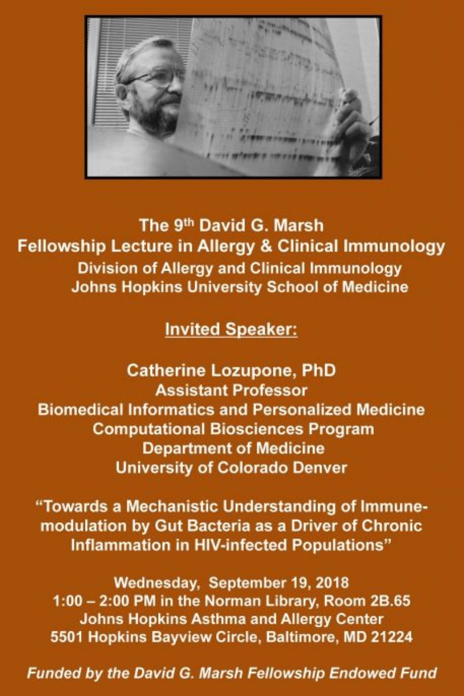 David G Marsh Lecture announcement
