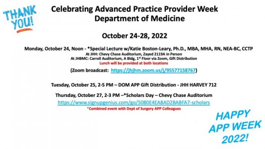 Celebrating Advanced Practice Provider Week Medicine Matters